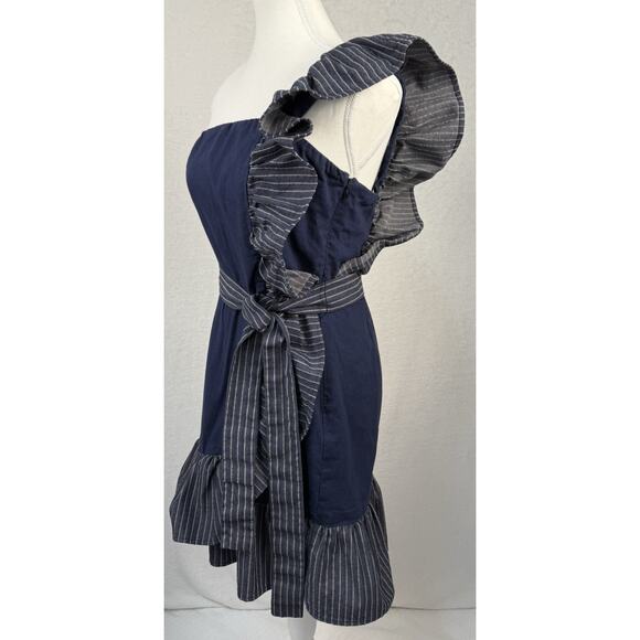 VENUS Navy and Gray One-Shoulder Mini Dress - Picture 4 of 9